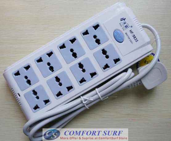 8 in 1 Power Extension Plug Socket with Hidden Quadband GSM Listening Spy Device